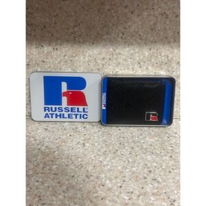 Russell Athletic Men's Black Embossed Logo Bifold‎ Wallet